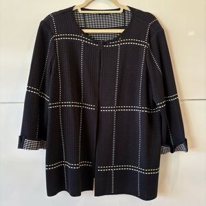 Misook L black sweater jacket